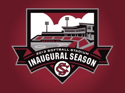 University of South Carolina baseball custom design field illustration lettering softball stadium type