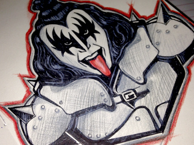 Kiss - Gene Simmons custom design drawn hand icon illustration kiss music sketch torch