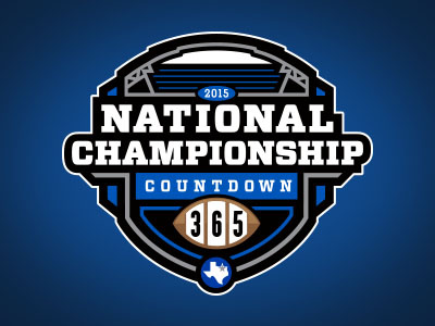 National Championship Countdown athletic college custom design event football illustration logo shield stadium torch typography