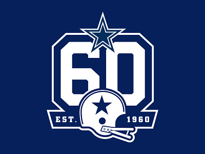 Dallas Cowboys 60 Seasons athletic branding custom design football illustration lettering sports star typography