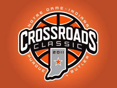 Crossroads Classic athletic basketball custom design illustration indiana lettering star torch type