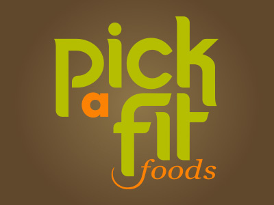 Pick A Fit Foods custom design font healthy illustration lettering restaurant type