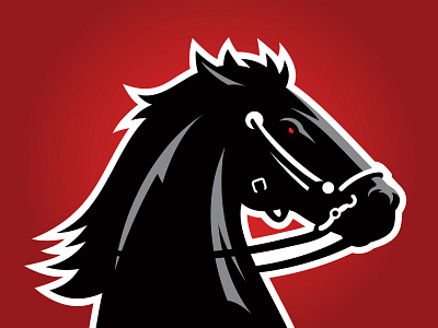 Horse Work-In-Progress black fierce gray horse powerful red strong