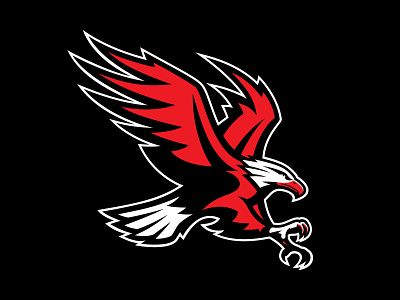 Screaming Eagle aggressive athletics bird black eagle illustration logo red sports university