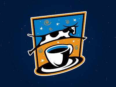 Throwback Thursday - Javalato coffee cow custom design illustration milk moon night stars