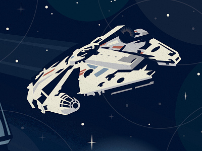 Millennium Falcon custom design disney falcon galaxy graphic icon illustration lucas film millennium space star wars