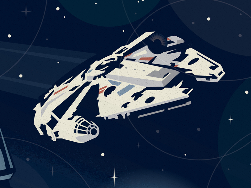 Millennium Falcon design custom illustration star wars space disney graphic icon lucas film millennium falcon galaxy