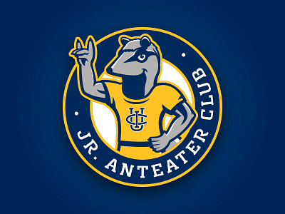 Peter the Anteater Kid's Club anteater athletic college custom design illustration kids mascot pose round