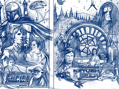 Star Wars Poster Sketches custom design disney falcon galaxy graphic icon illustration lucas film millennium space star wars