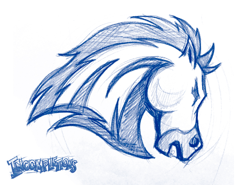 bronco horse sketch