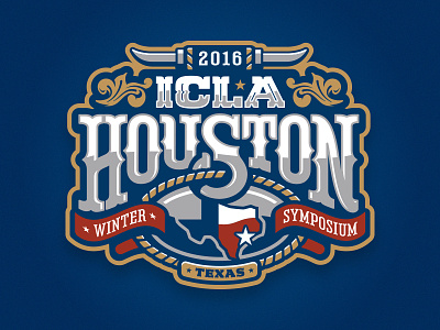 ICLA 2016 Houston, TX buckle custom type design font hand drawn hand lettering horns lettering star texas typography western