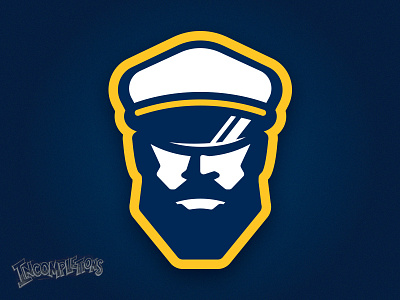 Incompletions Pt. 13 - Captain athletic beard collegiate custom design illustration nautical sailor sea torch treasure