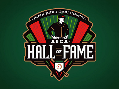 ABCA Hall of Fame athletic baseball bat custom type design diamond lettering typography