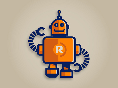 Retro Robot character cosmic custom design illustration mascot retro robot space walking
