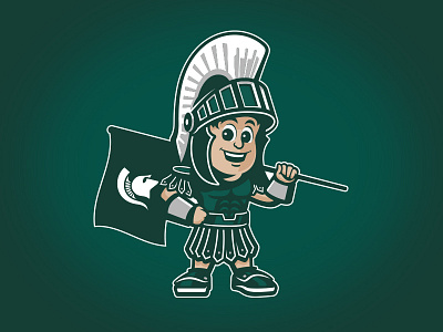 Michigan State University - Sparty Youth Mark athletics character college custom type design football hand drawn mascot spartan vintage