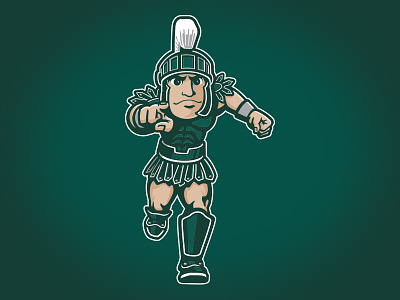 Michigan State University - Sparty athletics character college custom type design football hand drawn mascot spartan vintage