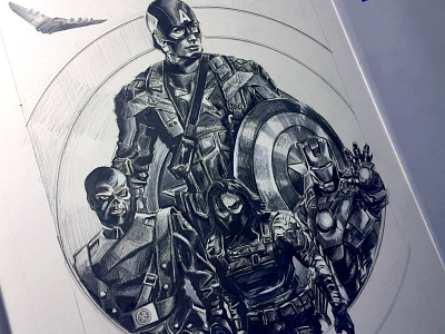 Captain America Concept Poster Sketch america captain concept custom design hand drawn illustration marker movie pencil poster sketch