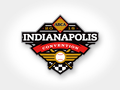 ABCA Indianapolis 2018 baseball custom design diamond event home plate illustration indiana indy ribbon sports wings
