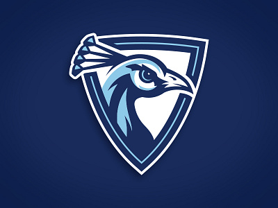 Upper Iowa University Peacocks athletics bird blue custom design eye football illustration iowa peacock shield sports