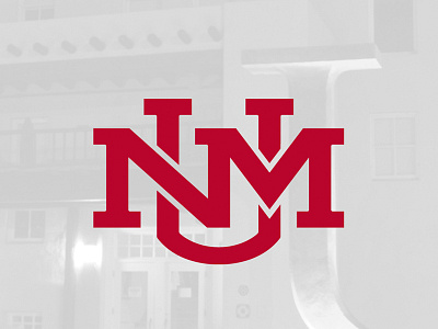 University of New Mexico academic custom design illustration ligature lock up logo m mexico n red u