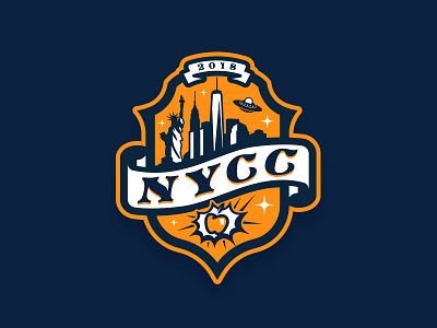 New York Comic Con apple comics con convention custom design font design illustration new york shield typography ufo