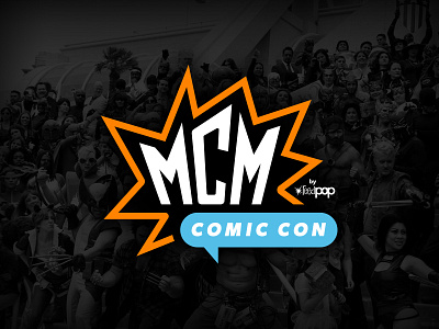 MCM Comic Con Logo bubble burst comics con convention custom design fans font design illustration orange typography