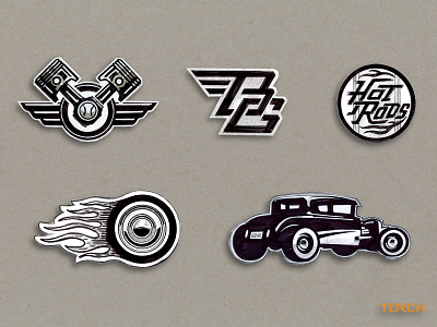 Bowling Green Hot Rods - Concept Sketches baseball custom design flames hand drawn hot rod illustration logo piston sketch sports wings