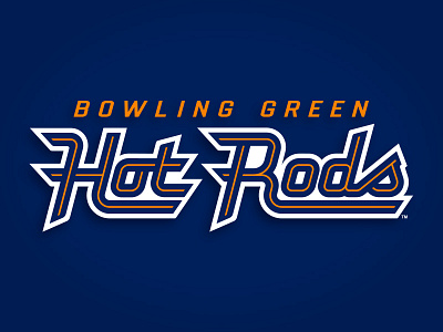 Bowling Green Hot Rods baseball custom design hot hot rod illustration lettering rod type v8