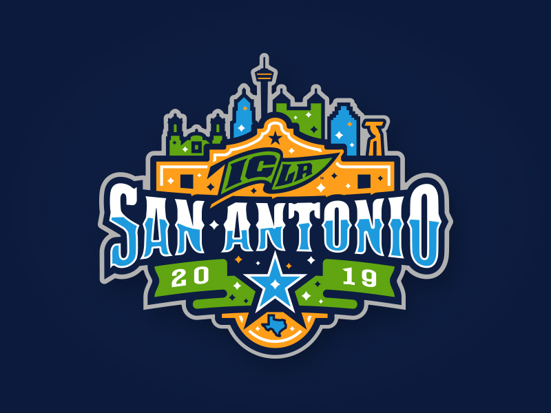 2019 ICLA San Antonio custom typography window ribbon alamo cityscape 2019 san antonio star texas illustration design