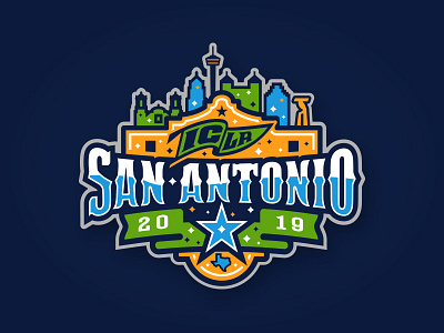 2019 ICLA San Antonio 2019 alamo cityscape custom design illustration ribbon san antonio star texas typography window
