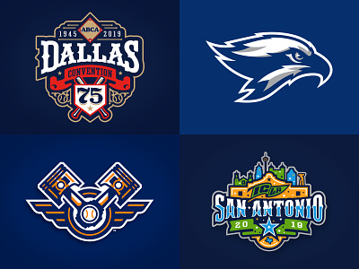 2018 Top 4 athletic baseball custom design event hand drawn illustration seahawk texas typography vector