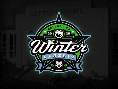 2020 Winter Classic Concept classic concept cotton custom design event illustration neon snow sports star winter