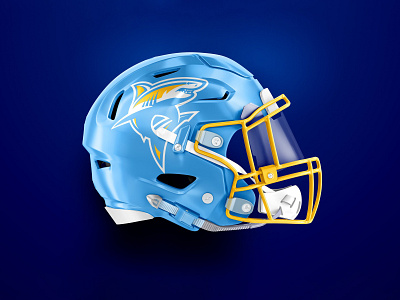 LIU Helmet Concept athletic blue design football gold helmet illustration logo mascot shark sports