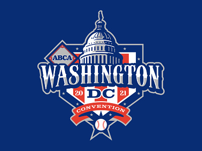 ABCA 2021 Convention athletic baseball custom design hand drawn illustration sports star torch typography