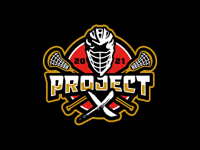 Project X Lacrosse athletic circle custom design illustration lacrosse lettering logo samurai sports typography