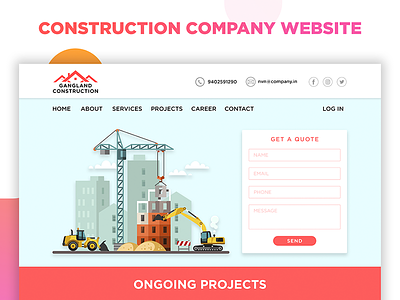 Construction Company Website about coverpage css html landing page paradise site ui ux website