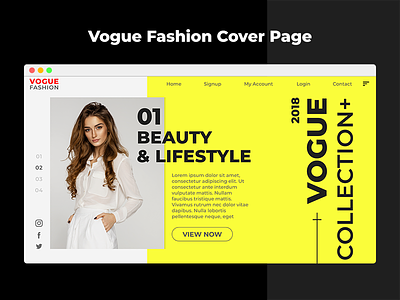 Vogue Fashion Page Cover about coverpage css html landing page paradise site ui ux website