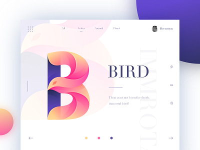 B&Bird brenttton colors gradients graphic illustration immortal logo typography vector web