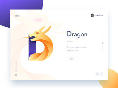 D&Dragon brenttton colors gradients graphic illustration logo loong typography vector web