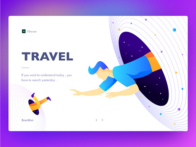 Time Travel brenttton colors galaxy gradients hiwow illustration space stars time travel universe