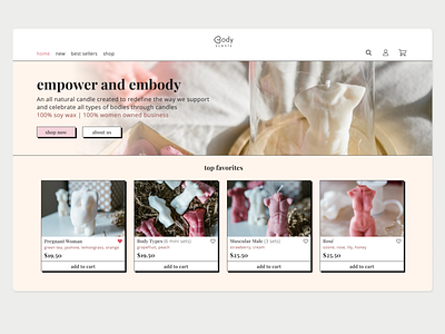 Ecommerce - Candle Shop Landing Page Website