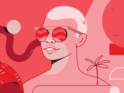 Beach babe beach branding bright character detail flat glasses illustration illustrator summer vector