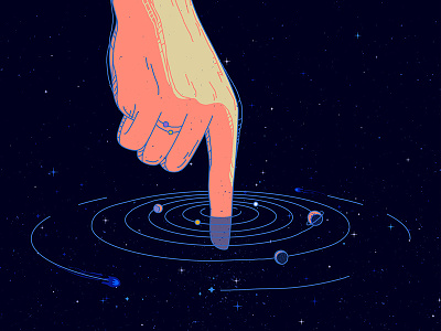 Astral Ring constellation cosmos god hand planets ring stars universe vector water