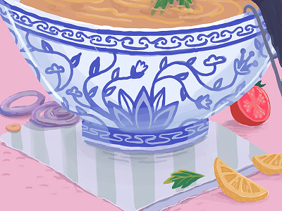 loving Procreate china detail dinner food international ipad pro pink procreate app slice