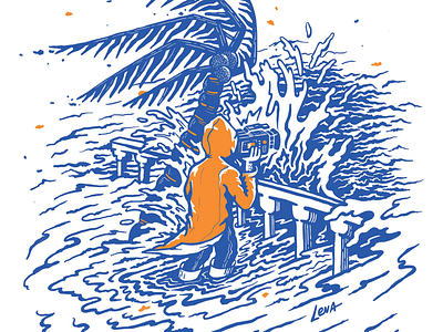 Beato run! art camera caribbean hurricane illustration procreate procreateapp silk screen surf video waves