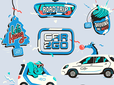 Car2gp Giphy Stickers animation car car2go character art flat fun gif giphy graphic illustration loop ride sticker vector