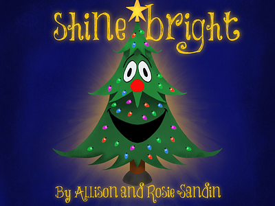 Shine Bright childrens book christmas illustration ipad procreate tree