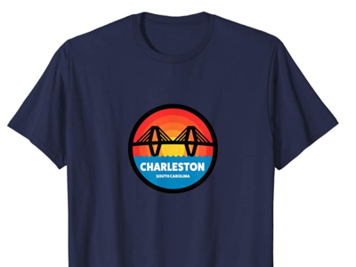 Charleston South Carolina Tshirt Design charleston ravenel bridge south carolina