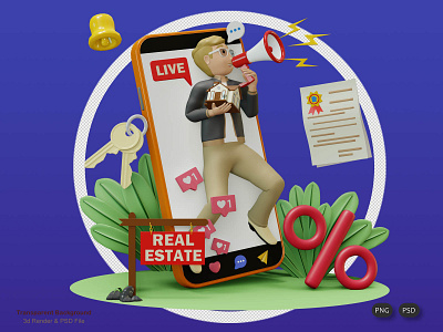 real estate marketing 3d branding design for sale graphic design illustration illustration 3d real estate marketing ui