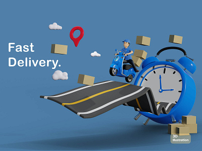 Fast Delivery 3d delivery delivery fast design fast delivery graphic design illustration illustration 3d